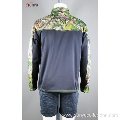 Men's hunting t-shirt with standcollar